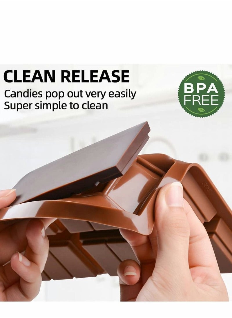 Generic - Silicone Chocolate Molds, Rectangle Chocolate Bar Sweet Molds Silicone Bakeware Wax Melt Molds, Non-Stick and Bpa Free for Hard Candy, Chocolate, Gummy, Caramel, Ganache, Ice Cubes Mini Silicone Molds - Image 1