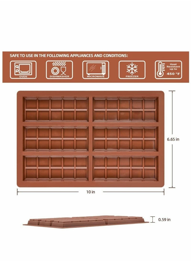 Generic - Silicone Chocolate Molds, Rectangle Chocolate Bar Sweet Molds Silicone Bakeware Wax Melt Molds, Non-Stick and Bpa Free for Hard Candy, Chocolate, Gummy, Caramel, Ganache, Ice Cubes Mini Silicone Molds - Image 1