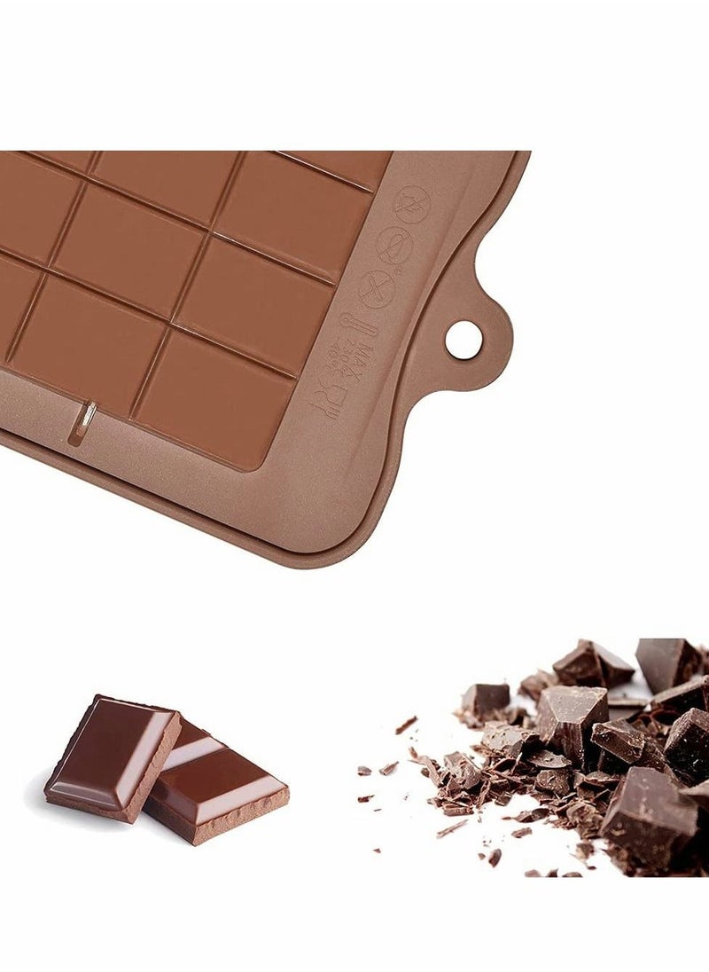 Generic - Silicone Chocolate Molds, Rectangle Chocolate Bar Sweet Molds Silicone Bakeware Wax Melt Molds, Non-Stick and Bpa Free for Hard Candy, Chocolate, Gummy, Caramel, Ganache, Ice Cubes Mini Silicone Molds - Image 1