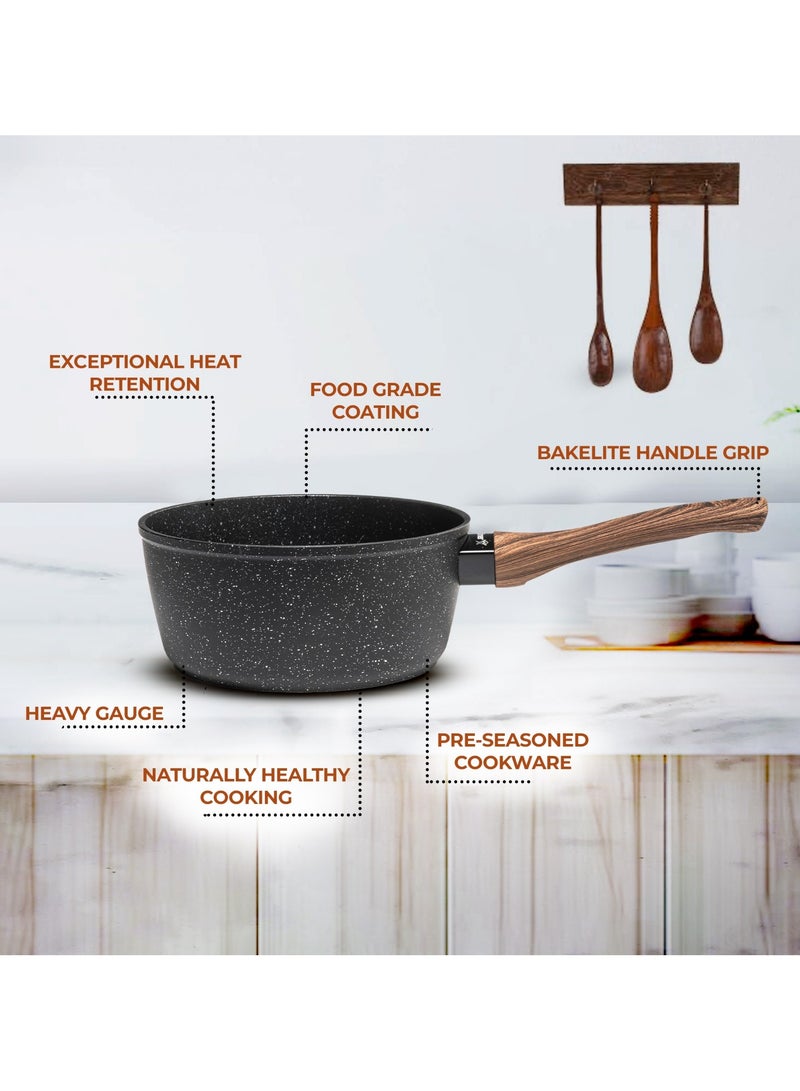 Sweet Home Nonstick Sauce Pan Non Stick Small Pot for Cooking Ultra Non-Stick Granite Coating Sauce Pan Compatible for All Stove Top PFOA Free - Image 2