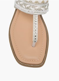 Celeste Womens Embellished Sandals With Ankle Strap  - Image 4