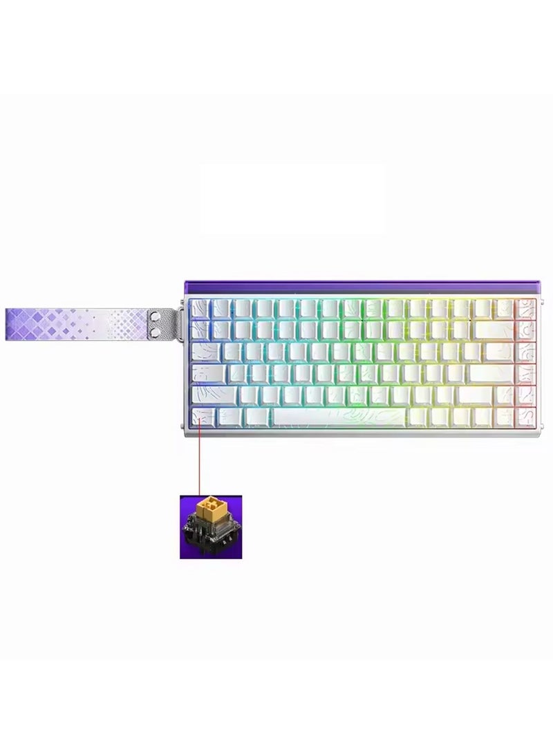 AULA لوحة مفاتيح الألعاب الميكانيكية السلكية HERO 84 HE مع إضاءة خلفية RGB بتنسيق إيقاع الموسيقى، مفتاح مغناطيسي أسود كينغ، معدل استقصاء 8K، معدل مسح 128K، تصميم مدمج بـ 84 مفتاح لجهاز الكمبيوتر/اللابتوب - Image 1