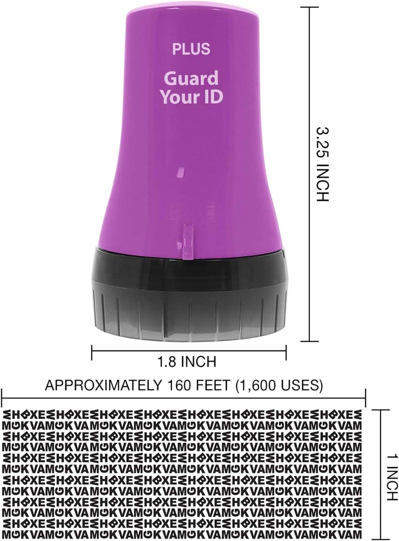 Plus Guard Your ID Advanced Wide Roller Identity Theft Prevention Security Stamp, Purple, 70110 - Image 5
