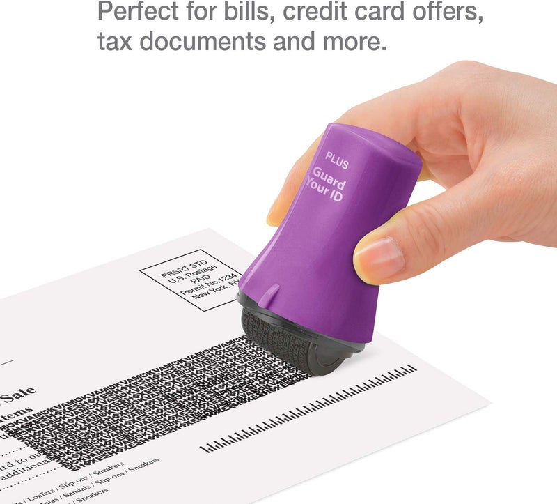 Plus Guard Your ID Advanced Wide Roller Identity Theft Prevention Security Stamp, Purple, 70110 - Image 4