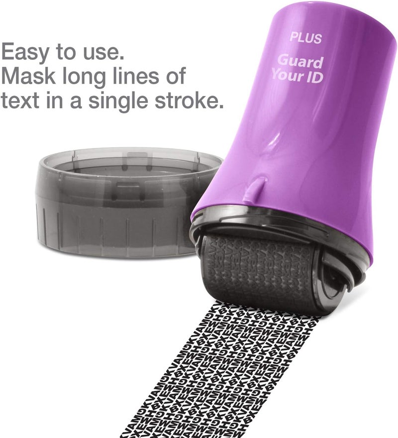 Plus Guard Your ID Advanced Wide Roller Identity Theft Prevention Security Stamp, Purple, 70110 - Image 3