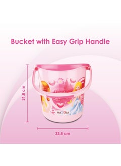 NAYASA Nayasa Kids Bathroom Set DLX- 5 Pcs Set (Bucket, Mug, Stool, Soapcase, Dustbin Without Lid) Plastic Bathroom Set, Ideal for Home & Kitchen, Pink  - Image 2