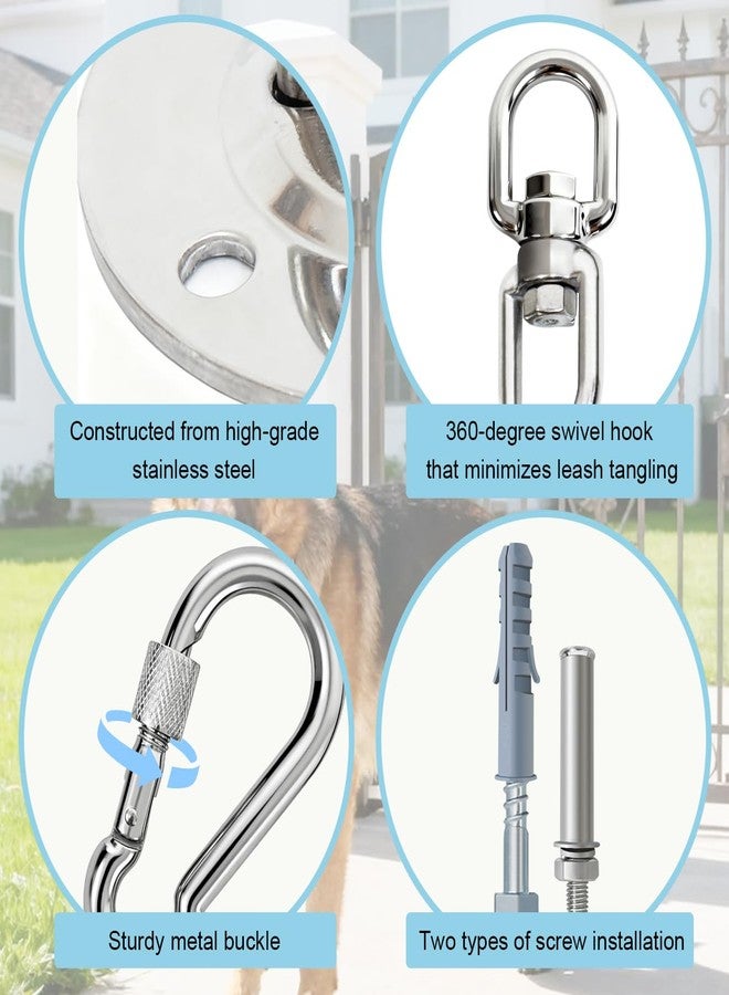 La La Pet Dog Leash Holder for Wall Heavy Duty Rotating Pet Leashes Hook Stainless Steel Lead Management Tie Out Spot for Extra Large Dogs Easy to Install Indoor & Outdoor Use - Image 5