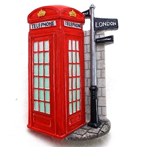 WitnyStore Tiny 3¼" British Red Phone Box London England - Miniature Hand Made Resin 3D Europe Landmark Tourist Attraction Decorative Refrigerator Fridge Magnets Collectible Traveler Souvenirs Gifts - Image 2