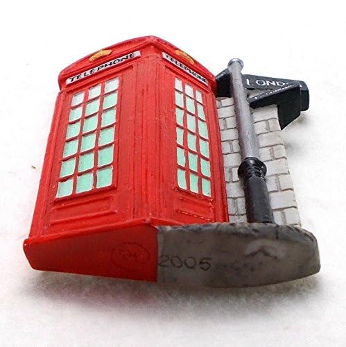 WitnyStore Tiny 3¼" British Red Phone Box London England - Miniature Hand Made Resin 3D Europe Landmark Tourist Attraction Decorative Refrigerator Fridge Magnets Collectible Traveler Souvenirs Gifts - Image 4