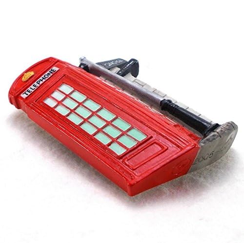 WitnyStore Tiny 3¼" British Red Phone Box London England - Miniature Hand Made Resin 3D Europe Landmark Tourist Attraction Decorative Refrigerator Fridge Magnets Collectible Traveler Souvenirs Gifts - Image 3