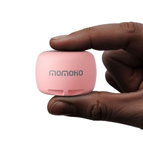MOMOHO مكبر صوت بلوتوث موموهوبوزي T1 ميني لاسلكي صغير مع ميكروفون مدمج، محمول TWS للسفر، هدية للحفلات، في الهواء الطلق، للابتوب، وردي - Image 1