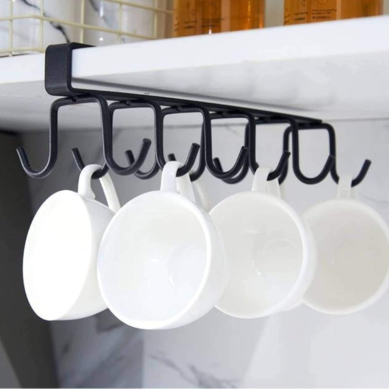 Boniry 1 Pcs Double-Row 12 Hooks for Kitchen Storage - Cupboard Hanging Organizer for Coffee, Tea Cups, Towels, and More | Versatile Metal Hooks for Home, Office - Image 5