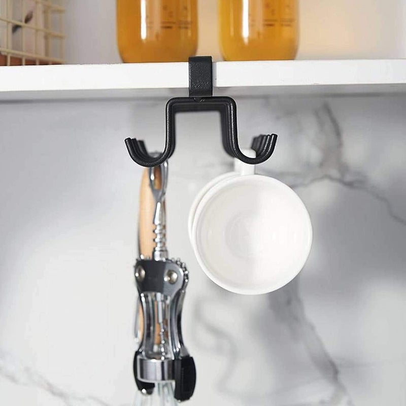Boniry 1 Pcs Double-Row 12 Hooks for Kitchen Storage - Cupboard Hanging Organizer for Coffee, Tea Cups, Towels, and More | Versatile Metal Hooks for Home, Office - Image 3