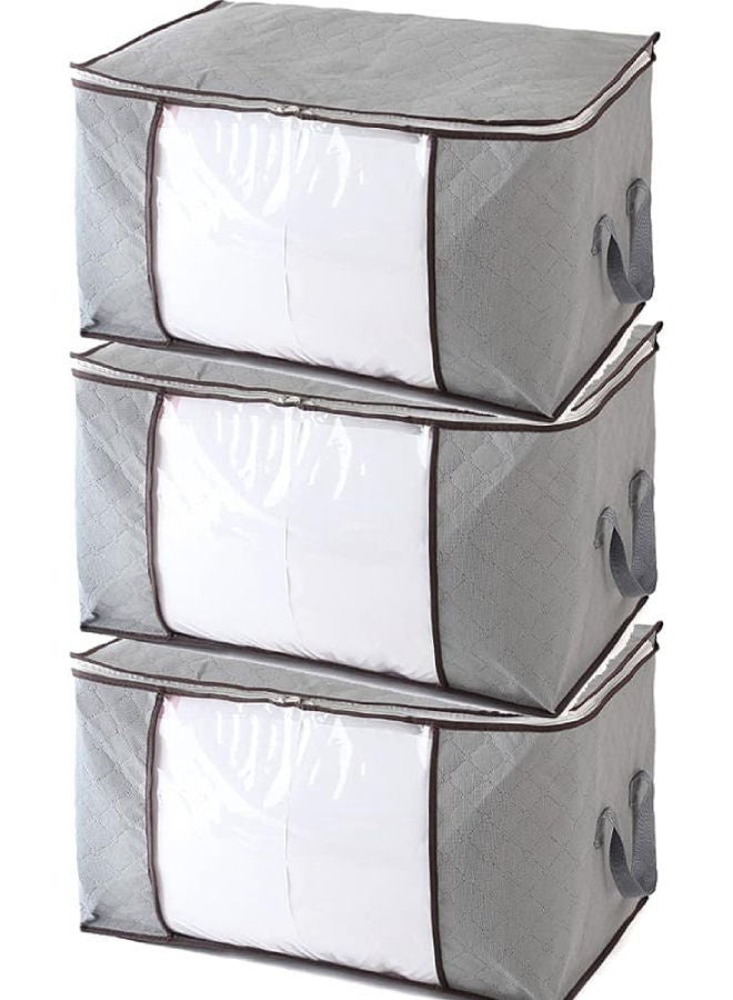 Pack of 3 Waterproof Foldable Closet Organizer Multicolour 60x43x35cm - Image 1