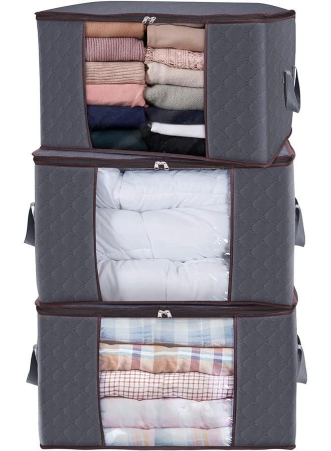 Pack of 3 Waterproof Foldable Closet Organizer Multicolour 60x43x35cm - Image 2