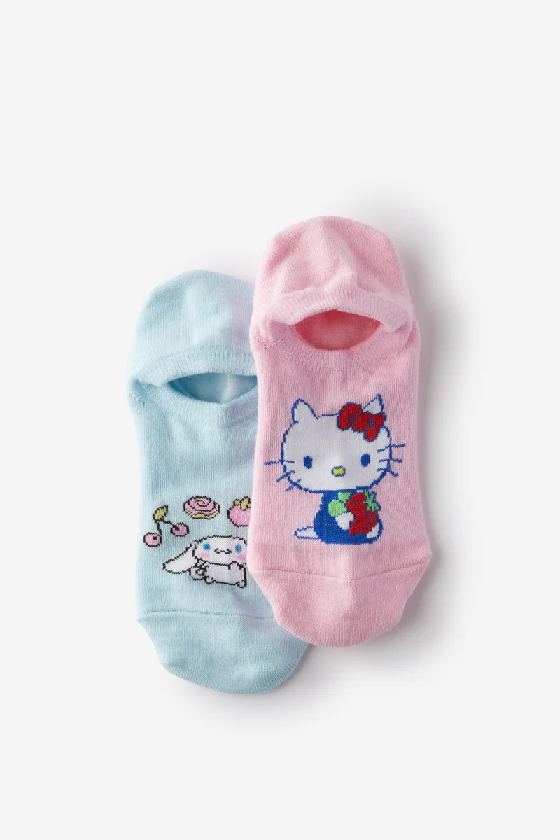 تايبو Hello Kitty No Show Ankle Socks 2 PK