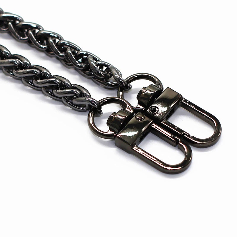 Model Worker Iron Lantern Chain Strap Handbag Chains Purse Chain Straps Shoulder Cross Body Replacement Straps With Metal Buckles (Gun-Black  47"") - Image 2