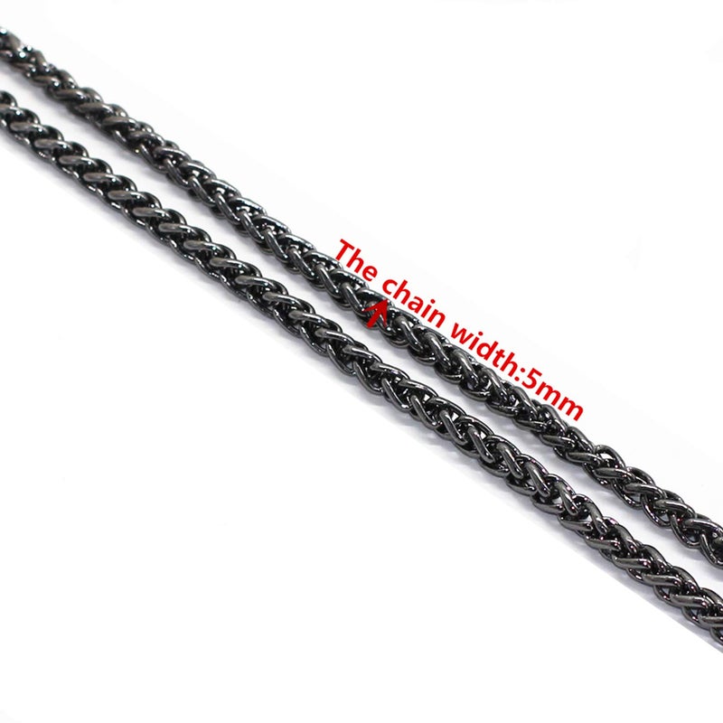 Model Worker Iron Lantern Chain Strap Handbag Chains Purse Chain Straps Shoulder Cross Body Replacement Straps With Metal Buckles (Gun-Black  47"") - Image 4