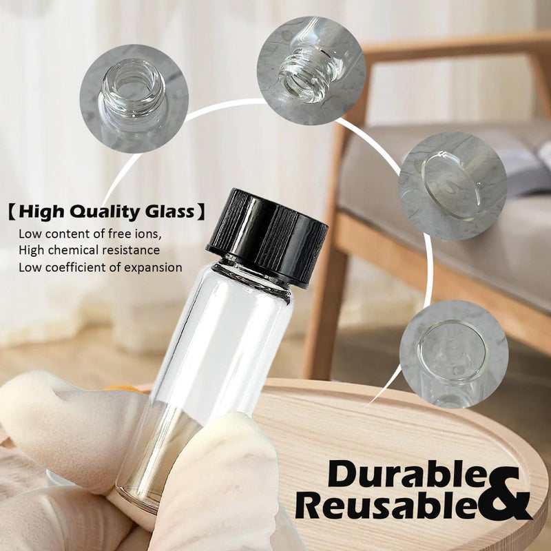 1st Choice Glass Vials, 1 Dram 4ml, Pack of 12 - Storage Bottle With PE Gasket - Image 4