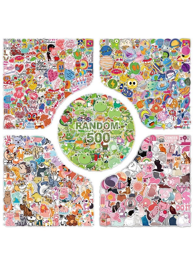 CUTELIILI Cute Waterproof Stickers, 500Pcs Water Bottle Stickers For Kids,Random Stickers Pack For Laptop Computer Skateboard Helmet S For Teens Girls Adults - Image 1
