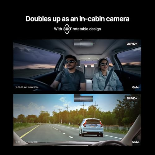 Qubo Dashcam Pro X (2026 Edition) | 2K Resolution FHD+ | Doubles up as in-Cabin Camera|NightPulse Vision | Wide FOV | Supercapacitor | Built in Wi-Fi, Mic | Up to 1TB Storage | Built for Indian Roads - Image 3