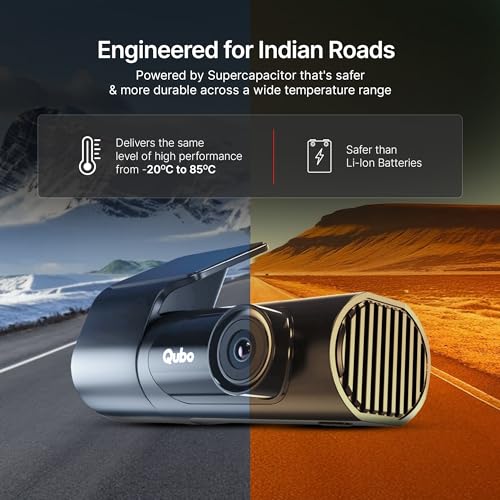 Qubo Dashcam Pro X (2026 Edition) | 2K Resolution FHD+ | Doubles up as in-Cabin Camera|NightPulse Vision | Wide FOV | Supercapacitor | Built in Wi-Fi, Mic | Up to 1TB Storage | Built for Indian Roads - Image 5