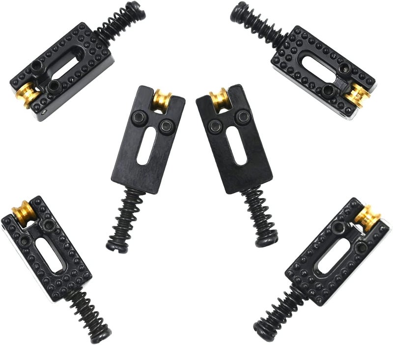 Micovay 6 Roller Guitar Bridge Saddles, 10.5mm Guitar Tremolo Saddles Modern Style Compatible for Fender Strat Tele Electric Guitar Replacement, Black - Image 3