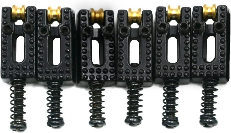 Micovay 6 Roller Guitar Bridge Saddles, 10.5mm Guitar Tremolo Saddles Modern Style Compatible for Fender Strat Tele Electric Guitar Replacement, Black - Image 5