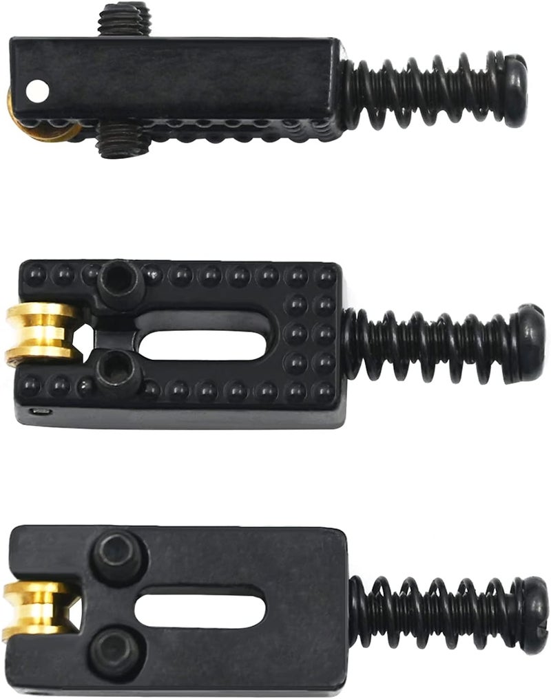 Micovay 6 Roller Guitar Bridge Saddles, 10.5mm Guitar Tremolo Saddles Modern Style Compatible for Fender Strat Tele Electric Guitar Replacement, Black - Image 2