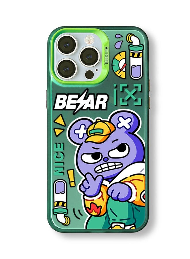 Magnetic Case for iPhone 15 Pro Max, Cool Bear Graffiti Cartoon Pattern Phone Case,Slim Case Compatible with iPhone 15 Pro Max, TPU material Anti-Scratch Shockproof Protective Phone Fashion Cover - Image 1