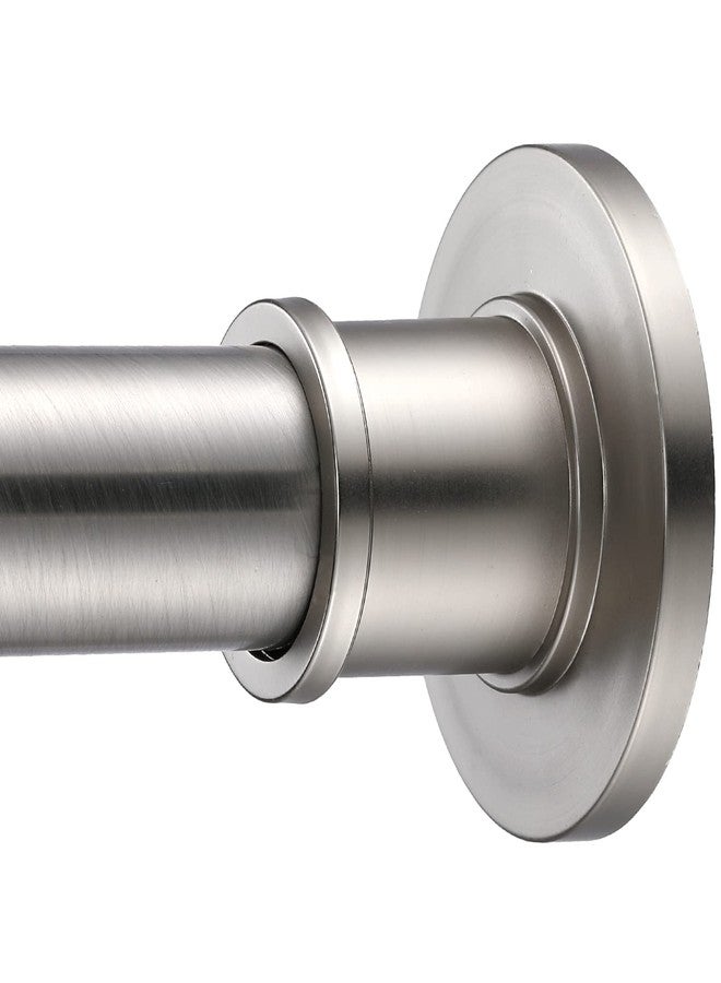 BRIOFOX Industrial Shower Curtain Rod - Rustproof Non-Slip 43-72 Inch 304 Stainless Steel, Brushed Nickel - Image 1