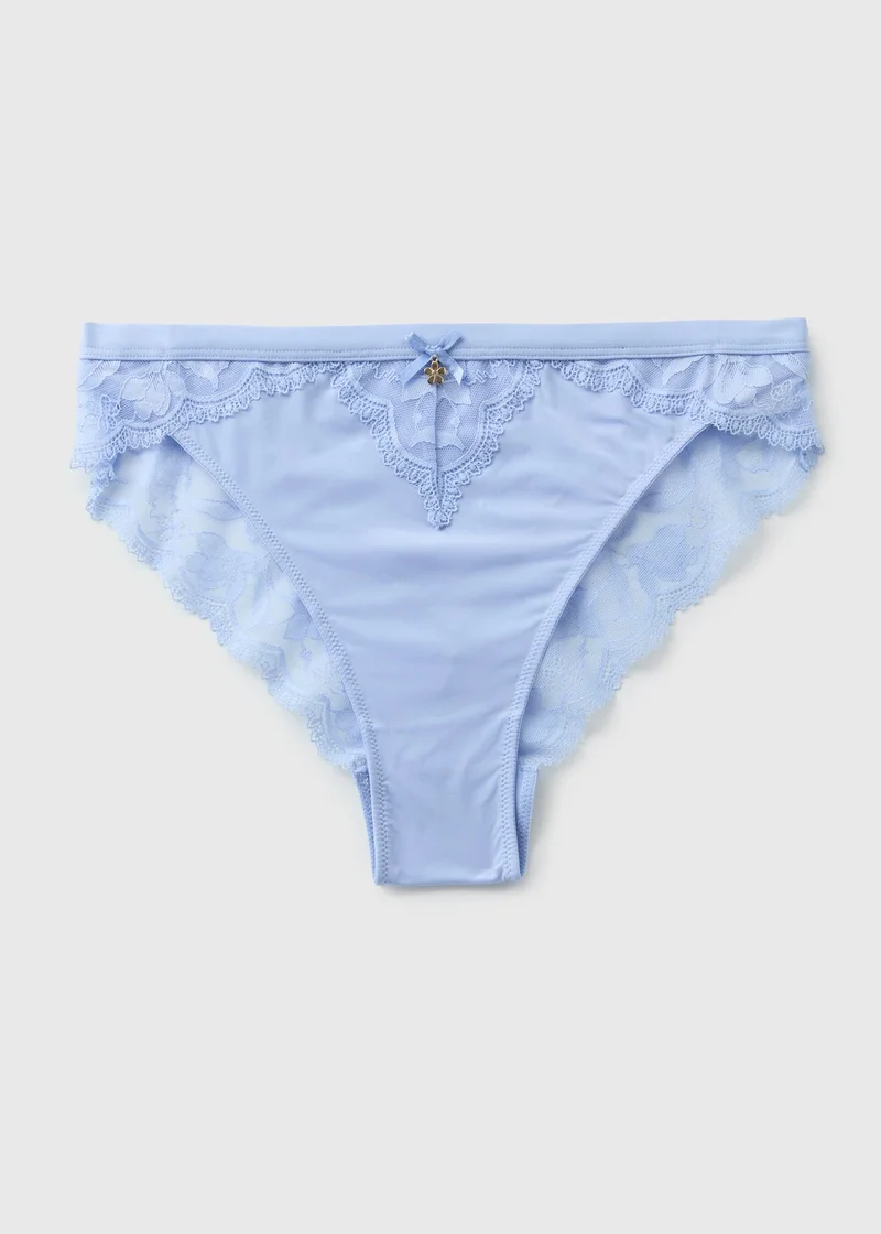 Matalan Blue Comfort Lace High Leg Knickers