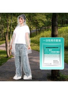 Lemon 5 Pcs Rain Ponchos for Adults Disposable Plastic, Raincoat and rain pants set, Raincoats Rain Ponchos with Drawstring Hoods Disposable Emergency Ponchos Perfect for Camping Hiking Travel  - Image 4