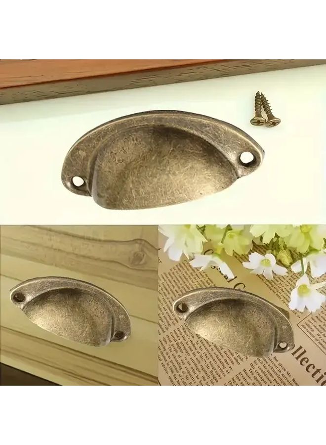 Bronze 2 Pieces Vintage Style Recessed Metal Drawer Pulls Suitable for Cabinets Dressers with Polished Metal Finish and Mounting Hardware Durable Home Furniture Cabinet Hardware - Image 4