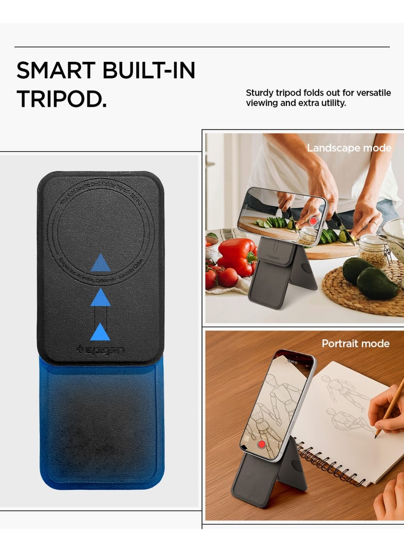 Spigen Slim Fold (MagFit) Magnetic Wallet Card Holder [3 Cards Tripod Stand] MagSafe Compatible with iPhone 17/16/15/14/13/12 Series, Pixel 10 Pixelsnap & MagSafe Cases – Black 3-Card - Image 4