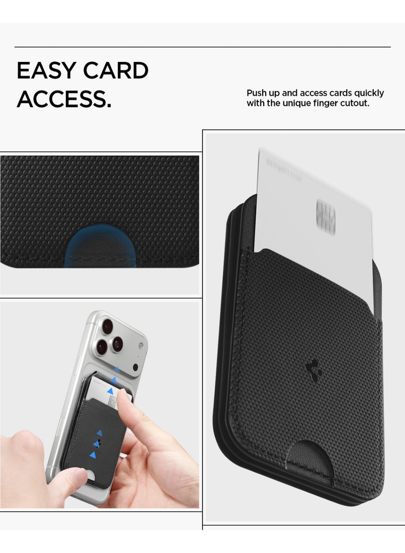 Spigen Slim Fold (MagFit) Magnetic Wallet Card Holder [3 Cards Tripod Stand] MagSafe Compatible with iPhone 17/16/15/14/13/12 Series, Pixel 10 Pixelsnap & MagSafe Cases – Black 3-Card - Image 5