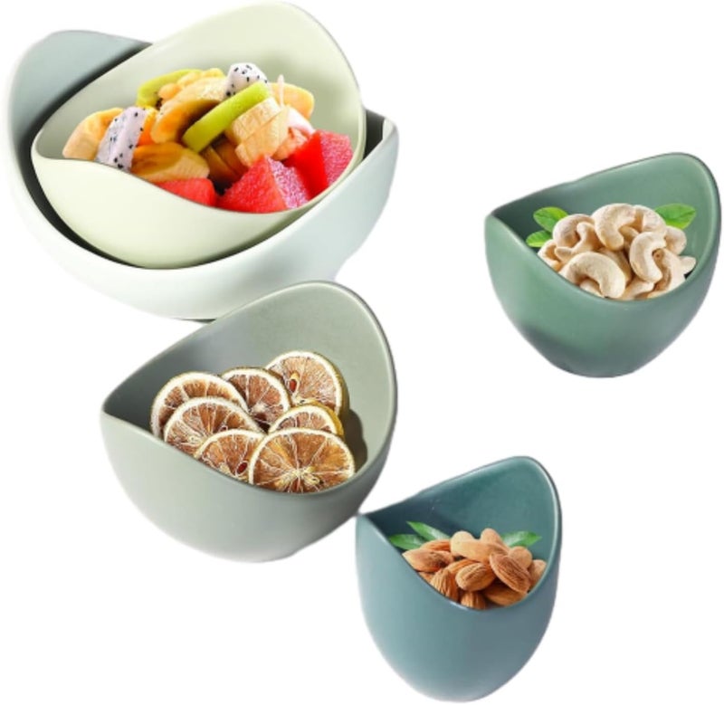 CiCixixi Salad Bowl Set 5 Packs Ceramic Bowls Set Lotus Fruit Salad Cereal Bowl Home Decorative Bowl Dishwasher  Microwave Safe Porcelain Bowls for Home and Restaurant  - Image 3