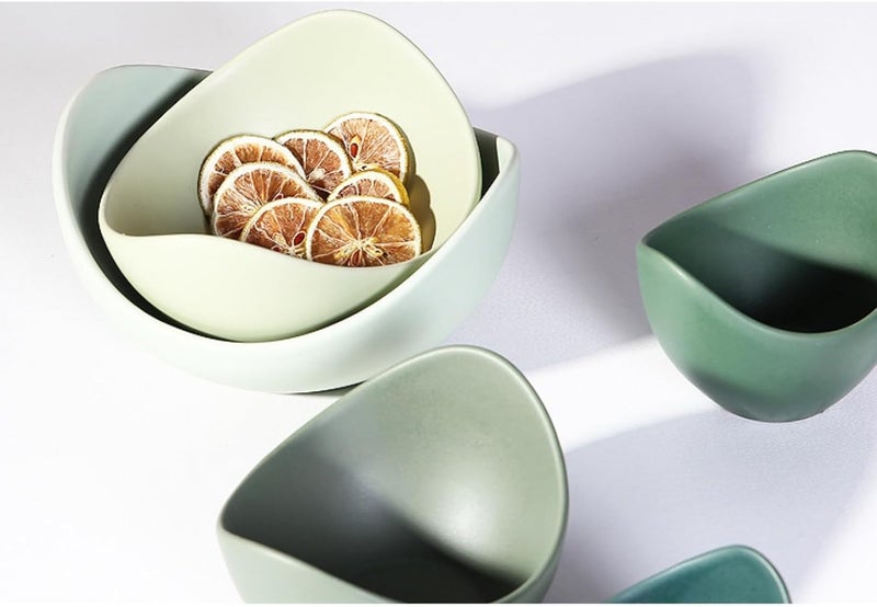 CiCixixi Salad Bowl Set 5 Packs Ceramic Bowls Set Lotus Fruit Salad Cereal Bowl Home Decorative Bowl Dishwasher  Microwave Safe Porcelain Bowls for Home and Restaurant  - Image 5
