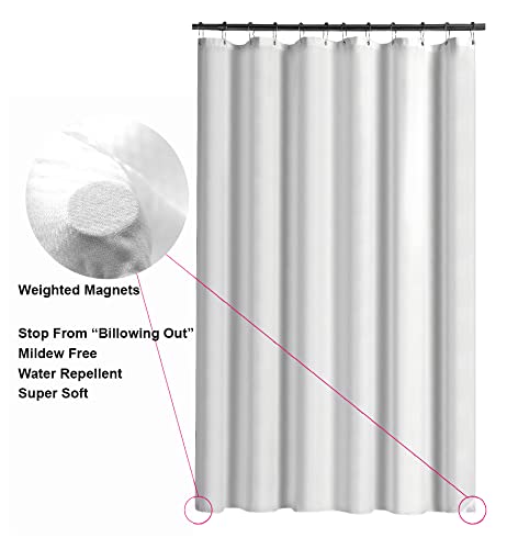 Home Queen Waffle Weave Shower Curtain, Bath Liner with Soft Touch, Water Repellent Bathroom Curtain Liner with Bottom Magnets and Reinforced Grommets,72 W x 72 L Inches, White - Image 5