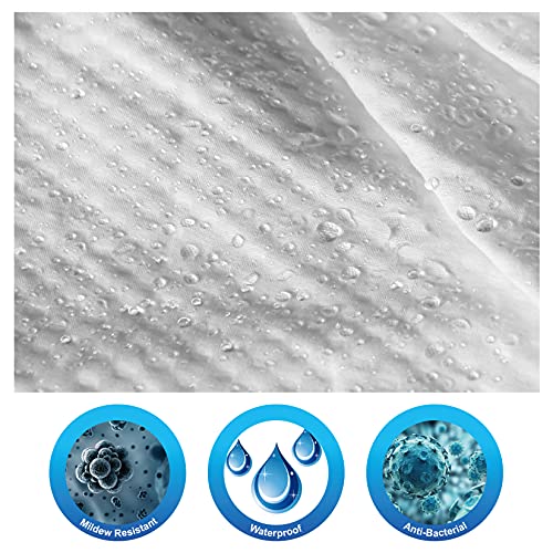 Home Queen Waffle Weave Shower Curtain, Bath Liner with Soft Touch, Water Repellent Bathroom Curtain Liner with Bottom Magnets and Reinforced Grommets,72 W x 72 L Inches, White - Image 4