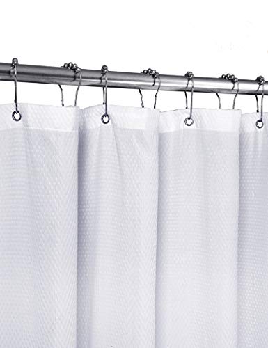 Home Queen Waffle Weave Shower Curtain, Bath Liner with Soft Touch, Water Repellent Bathroom Curtain Liner with Bottom Magnets and Reinforced Grommets,72 W x 72 L Inches, White - Image 3
