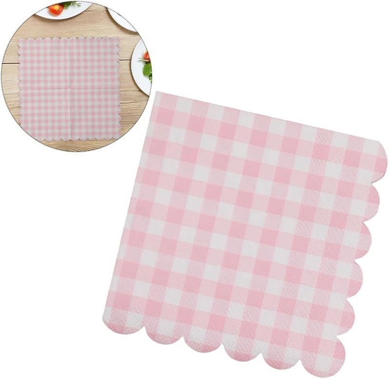 مناديل ضيوف قابلة للتخلص منقوشة متعرجة 40 قطعة ذات امتصاص قوي لحفلات الزفاف وأعياد الميلاد وحفلات الشاي - Image 4