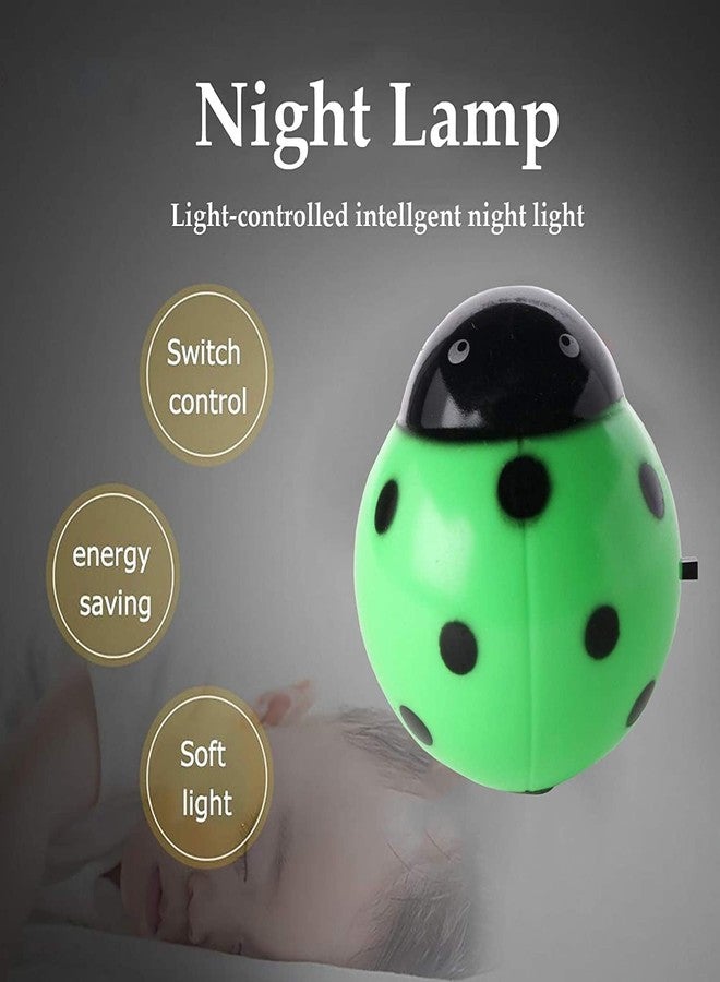ascension Set of 3 Plastic Romantic Energy Saving Creative Lady Bug Shaped LED Night Light Lamp Animals Cartoon Lamp for Bedroom Home Decor Kids Birthday Party Return Gifts (Assorted Color) - Image 4