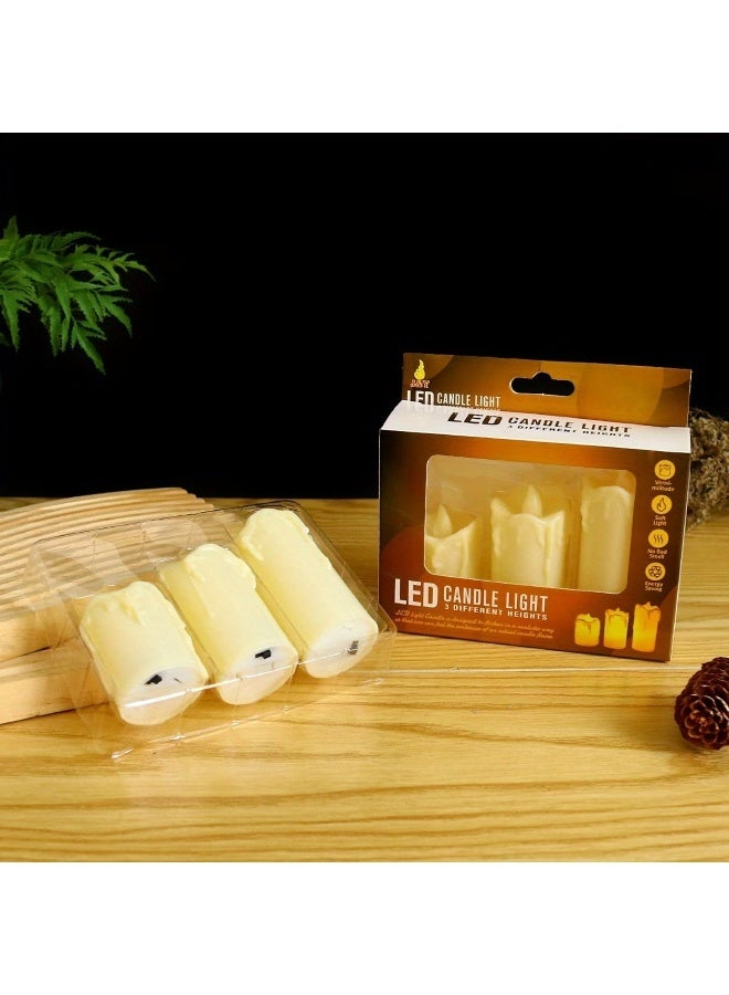 HASANAT ESSENTIALS مجموعة شموع LED من حسنات إيسينشالز - مجموعة 3 قطع بدون لهب - Image 3