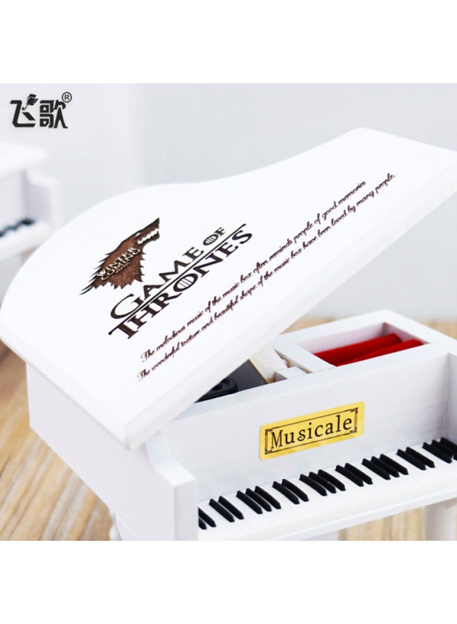 Feige Retro Triangle Piano Music Box Wooden Carved Music Box Creative Small Gift Gift - Image 5
