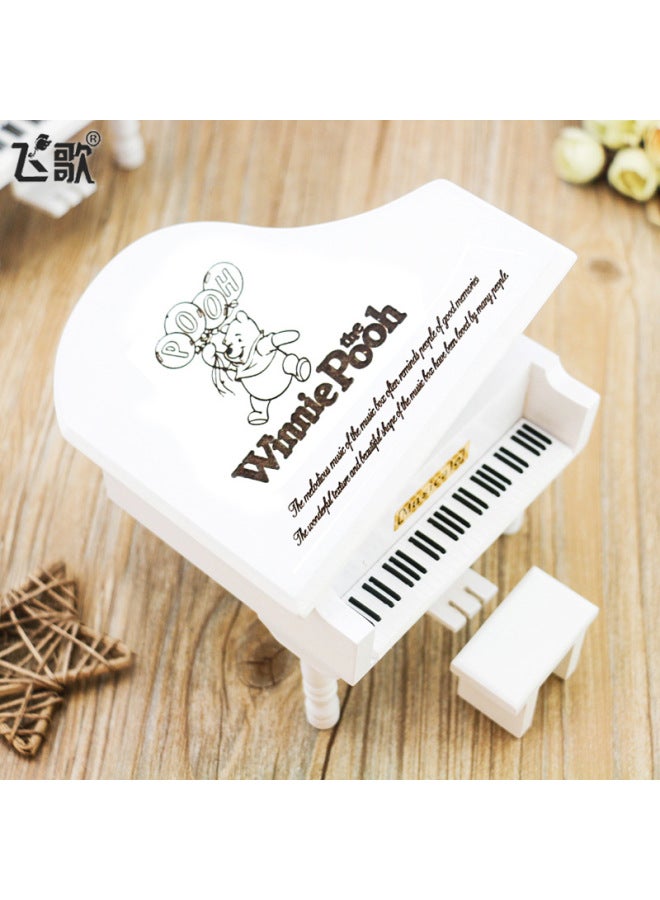 Feige Retro Triangle Piano Music Box Wooden Carved Music Box Creative Small Gift Gift - Image 4