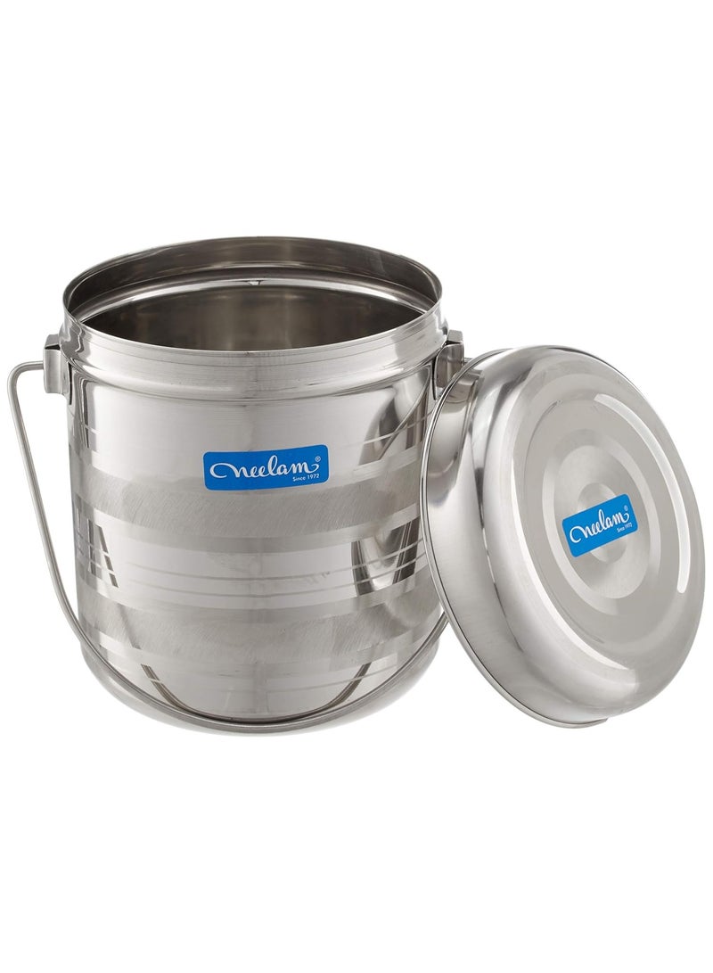 Neelam Stainless Steel 18 22G Diamond RDD Milk Pot, 7100 ml, Silver - Image 3