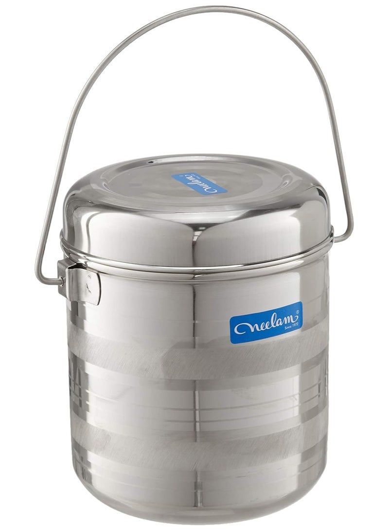 Neelam Stainless Steel 18 22G Diamond RDD Milk Pot, 7100 ml, Silver - Image 1