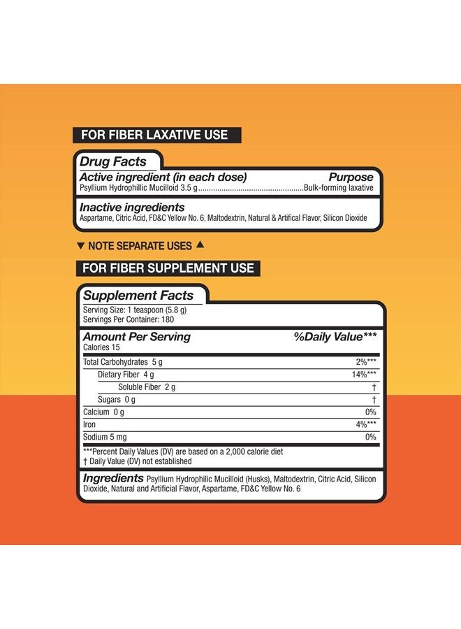 Equate علاج الألياف، قوام ناعم، نكهة برتقال، مسحوق، 36.8 أونصة، خالي من السكر 180 جرعة - Image 4