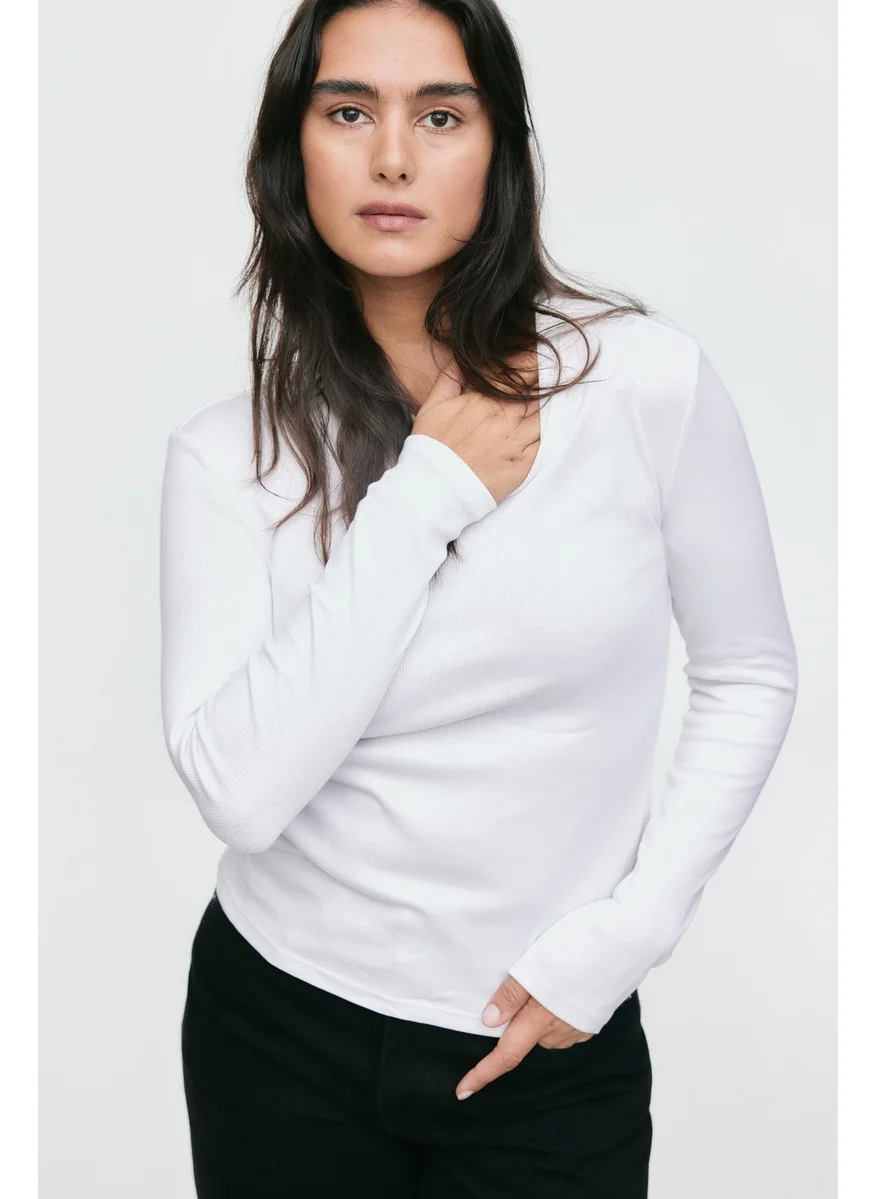 اتش اند ام Ribbed Cotton Top